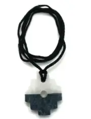 Unisex Necklace Carved in Natural Stone Chakana Inca Cusco