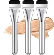 3Pcs Flat Foundation Brush,Thin Liquid Foundation Brush,Soft Premium Makeup Brush Set for Concealer Liquid Cream Primer Lotion Face Makeup Brush & tool for Salon,Home,Travel