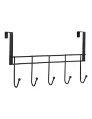 [BOXSWEDEN] 38cm Wire Over Door 5-Hooks Hanger in Black