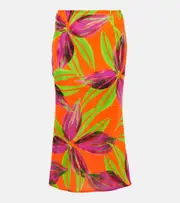 [Louisa Ballou] Louisa Ballou Printed bias midi skirt AU 14 multicoloured
