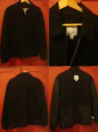 在飛比找Yahoo!奇摩拍賣優惠-OLD NAVY 黑色 毛料 防寒夾克 (L) 上班族必備