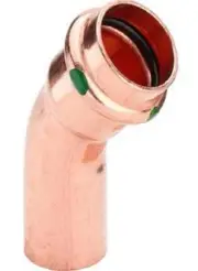 Viega PROPRESS WATER ELBOW 45-Degree 1600kPa Male & Female, Copper- 15mm Or 20mm