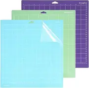 Veulrn 3 Pack Cutting Mat, Lettering Machine Mat, Self-Healing, Rotary Cutting Mat for Sewing 12x12Inch