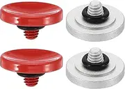 uxcell Camera Shutter Button, 2 Pack Soft Shutter Release Button Pure Copper Camera Button Concave Suitable for Nikon for Fujifilm for Leica DSLR/SLR Camera, Red Silver
