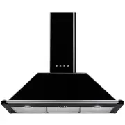 Smeg 90cm Victoria Aesthetic Canopy Rangehood Black KT90BLA