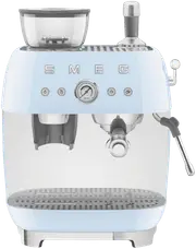 Smeg 50's Style Espresso Machine With Built In Grinder Pastel Blue