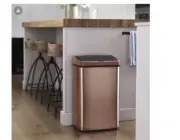 Touchless Motion Sensor Trash Can Gold Stainless Steel, 3 Gallon Kitchen Garbage