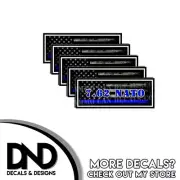7.62 NATO Ammo Can Decal Gun Ammunition Box Sticker Blue Line American Flag 5 Pk