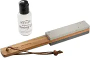 RH Preyda Arkansas Paddle Stone w/Oil Wood Paddle Soft/Hard Sides Arkansas Stone