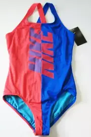 Nike Girls One Piece Rift Crossback Swimsuit Ember Glow Sz L - NWT