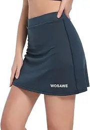 [WOSAWE] Womens 2 in 1 Flowy Workout Shorts Cute Skort High Waisted Pleated Golf Skorts