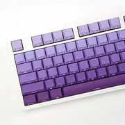 Purple Low Profile Side Printed Keycaps, 127 Keys Gradient Keycaps for Cherry Gateron MX Switches Mechanical Keyboard