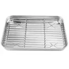 9 Inch Toaster Oven Tray and Rack Set, Small Stainless Steel Baking Pan8442