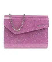 Jimmy Choo Embellished Foldover Top Clutch Bag One size candy-colored