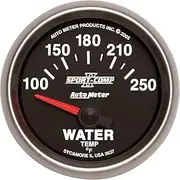 Autometer 2-1/16" Water Temperature, 100-250 ｡F, Air-Core, Sport-Comp II (3637)