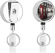 [WYUSPGK] Stainless Steel ID Clamp, Telephone Booth Print Durable Office ID Clamp Professional ID Clamp Polished ID Clamp, White