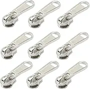 YaHoGa 50PCS Silver Zipper Pulls and Sliders for #5 Nylon Coil Zippers, Bags, Luggages, Purses, Bulk