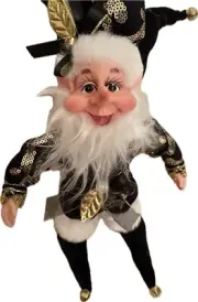 1PC - 15” Christmas Handmade Holiday Posable Elves And Jester Figurines / Dolls