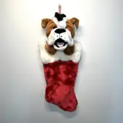 NEW 3D Puppy Dog Christmas Stocking Hook & Eye Closure Measures 27 Inches Red