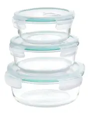 Martha Stewart 6pc Round Glass Storage Containers With Leak Proof Lids