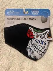 Neoprene Half Face Mask ️ Windproof & Dust-proof ️ Muerte Skull New ✅