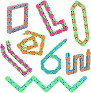 8Pcs Fidgets Wacky Tracks Fidget Toys Easter Basket Stuffers Gifts for Kids Classroom Students School Snap Finger Sensory Snake Toys Class Gifts for Adults Stress Relief ADD ADHD Autism