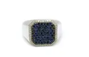 Men's 1.40 CT Round Cut Lab-Created Sapphire Engagement Ring 925 Sterling Silver