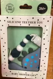Baby Food Grade Silicone Teether Toy with One Piece Design Pacifier Clip Holder,
