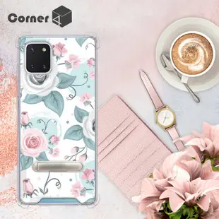 Corner4 Samsung Galaxy Note 10 Lite 四角防摔立架手機殼-童話玫瑰
