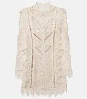 [Zimmermann] Zimmermann Illuminate Cornelli crochet minidress AU 12 white