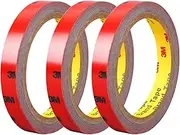 Double Sided Tape 3M Heavy-Duty Mounting Tape, 3 Rolls 9 Meters (3 Meters for Each Roll) Strong Permanent Double Sided Super Sticky Versatile Roll Tape Craft, with Selectable Width (10mm)
