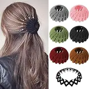 Birds Nest Hair Clips Set - 6Pcs Plate Hairpins, Velvet Ponytail Holder, Round Hairband for Various Hairstyles