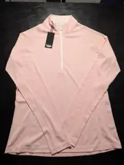 NWT WOMEN'S STRAIGHT DOWN MIRANDA 1/4 ZIP PULLOVER, SIZE: S, COLOR: PINK (J557)