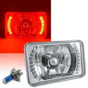 (1) 4X6" Red LED Halo Drl Halogen Headlight Headlamp Light Bulbs Crystal Clear (for: Volkswagen)