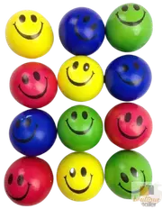 12x STRESS BALLS Hand Relief Squeeze Toy Reliever Antistress Soft Smiley MULTI