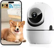 Security Camera Indoor, 2K 5G/2.4Ghz WiFi Home Security Cameras Wireless Indoor, Baby/Pet Camera with Phone App Motion Detection, Siren Alarm, Two-Way Talk, Motion Tracking, Day/Night Vision
