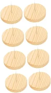 AUTSUPPL 8 Sets Wooden Doll Display Base Doll Figures Display Stand Durable Plush Toy Holder for Boys and Girls