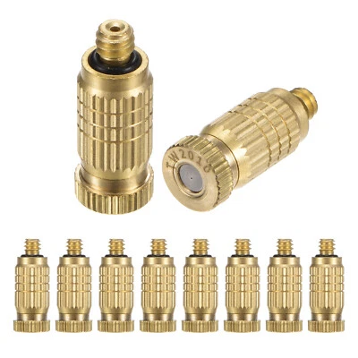10-Pack Brass Misting Nozzles, 0.008"/0.2mm Misting System Parts [10/24 UNC]