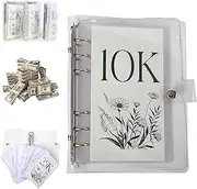 12-Month Envelopes Money Saving Challenge Binder, 100 Envelopes Monthly Savings Money Book, 2.5k 5k 10k Savings Challenges Book (10K)