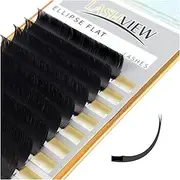 LASHVIEW Ellipse Eyelash Extensions 0.15mm C Curl 10mm Flat Eyelash Extension Mink Eyelashes Lashes Extension Flat Lash Extension Salon Use Black Mink False Lashes Mink Lashes Extensions
