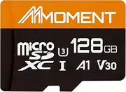 MMOMENT 128GB Micro SD Card, Micro SDXC Memor Card, A1, UHS-I, U3, V30, 4K UHD Memory Card for Nintendo-Switch, GoPro, Tablet, Up to 95MB/s Read, 60MB/s Write Speed, SD Adapter Included