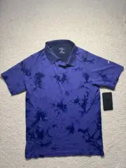 Fabletics Shirt Mens Medium Purple Tie Dye Training Day Polo Stretch Compression