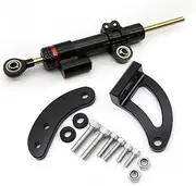 for KAABO, Mantis King GT Electric Scooter Carbon Steering Damper Bracket Mounting Support Kit Shock Absorber Electric Scooter Steering Damper(Black C5)