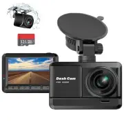 Dash Cam Front and Rear, Car Camera 1080P FHD with 32G SD Card, 2.45’’ IPS Di...