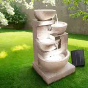 Gardeon Solar 4 Tier Cascading Water Feature with LED Lights