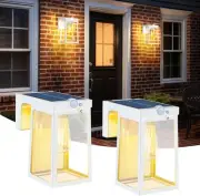 2 Pack Solar Porch Lights Outdoor with Motion Sensor, Dusk to 2 Pack, White