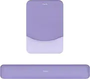 MOSISO Wrist Rest Support for Mouse Pad&Keyboard Set, Rectangular Ergonomic Mousepad Non-Slip Base Home/Office Pain Relief&Easy Typing Pad with Neoprene Cloth&Raised Curved Memory Foam, Purple