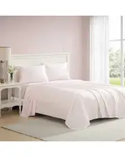 Laura Ashley 200 Thread Count Floral Toile Cotton Printed Cotton Percale Sheet Set