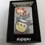 Zippo My Neighbor Totoro Metal Mushroom Silver One Sided Processing Lighter
