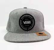 Vans Off The Wall Orbiter Boys One Size Gray Black Adjustable Snapback Cap Hat